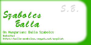 szabolcs balla business card